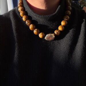 Elegant Brown Beaded Necklace